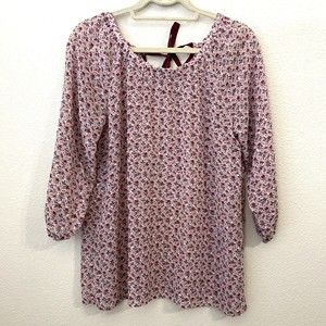 Matilda Jane Womens Blouse Top Size M Ditzy Floral Peasant Pink